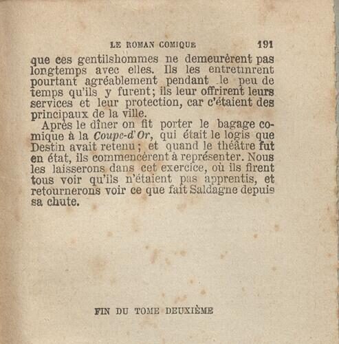 14 x 9 εκ. 191 σ. + 1 σ. χ.α., όπου στο εξώφυλλο η τιμή του βιβλίου “25 Centimes, 35 Ce